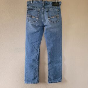 Ariat M7 Jeans Mens 32x32 Blue Slim Fit Straight Leg Western Denim Thick Stitch